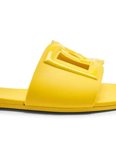 Dolce & Gabbana Women's Interlock Logo Rubber Slides - Yellow - Size 7 Sandals | Thumbnail 6 Dolce & Gabbana Women's Interlock Logo Rubber Slides - Yellow - Size 7 Sandals | Thumbnail 6