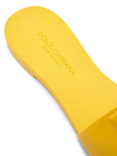 Dolce & Gabbana Women's Interlock Logo Rubber Slides - Yellow - Size 7 Sandals | Thumbnail 8 Dolce & Gabbana Women's Interlock Logo Rubber Slides - Yellow - Size 7 Sandals | Thumbnail 8