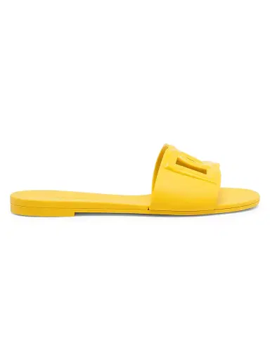 Dolce & Gabbana Women's Interlock Logo Rubber Slides - Yellow - Size 7 Sandals | Thumbnail 1 Dolce & Gabbana Women's Interlock Logo Rubber Slides - Yellow - Size 7 Sandals | Thumbnail 1