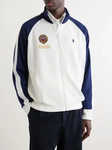 Polo Ralph Lauren Wimbledon Logo-Embroidered Cotton-Blend Piqué Zip-Up Sweatshirt - Men | Thumbnail 3 Polo Ralph Lauren Wimbledon Logo-Embroidered Cotton-Blend Piqué Zip-Up Sweatshirt - Men | Thumbnail 3