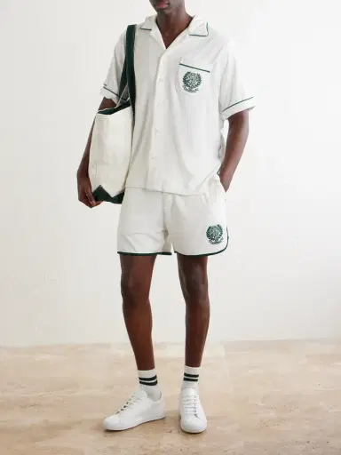 Polo Ralph Lauren Wimbledon Embroidered Straight-Leg Cotton-Blend Shorts - Men | Thumbnail 2 Polo Ralph Lauren Wimbledon Embroidered Straight-Leg Cotton-Blend Shorts - Men | Thumbnail 2