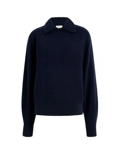 Khaite Jackson Sweater In Midnight Navy | Thumbnail 1 Khaite Jackson Sweater In Midnight Navy | Thumbnail 1