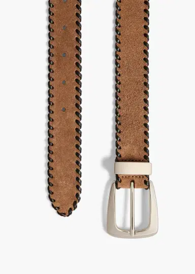 Khaite Benny Belt With Whipstitch In Dattero And Silver | Thumbnail 2 Khaite Benny Belt With Whipstitch In Dattero And Silver | Thumbnail 2