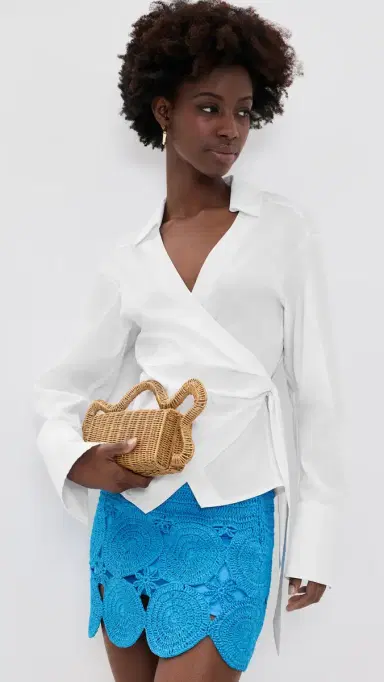 SIMONMILLER Anya Poplin Wrap Top Macadamia M | Thumbnail 2 SIMONMILLER Anya Poplin Wrap Top Macadamia M | Thumbnail 2