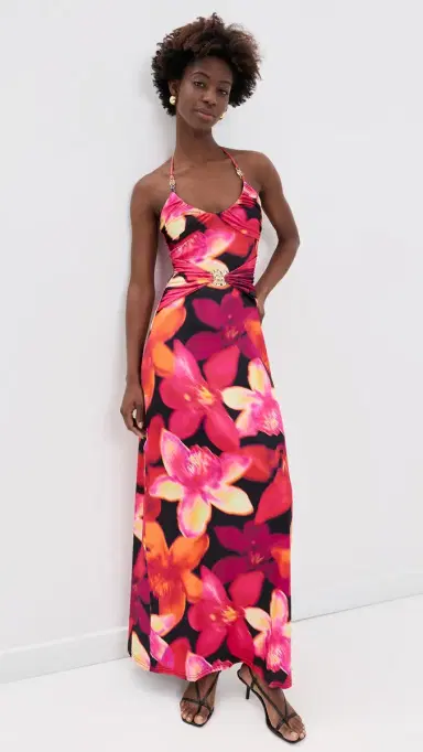 Runaway the Label Nina Ruched Halter Maxi Dress kye Black | Thumbnail 2 Runaway the Label Nina Ruched Halter Maxi Dress kye Black | Thumbnail 2