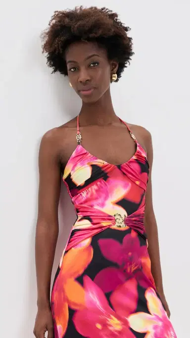 Runaway the Label Nina Ruched Halter Maxi Dress kye Black | Thumbnail 3 Runaway the Label Nina Ruched Halter Maxi Dress kye Black | Thumbnail 3