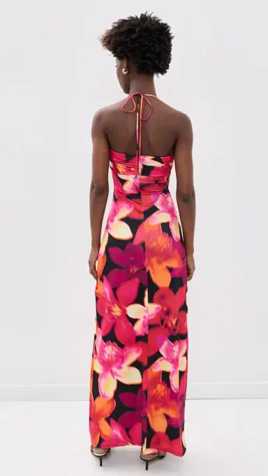 Runaway the Label Nina Ruched Halter Maxi Dress kye Black | Thumbnail 4 Runaway the Label Nina Ruched Halter Maxi Dress kye Black | Thumbnail 4