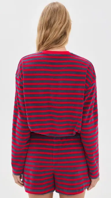 Madewell Tie-Waist Top in Terry Towel Terry Stripe | Thumbnail 3 Madewell Tie-Waist Top in Terry Towel Terry Stripe | Thumbnail 3
