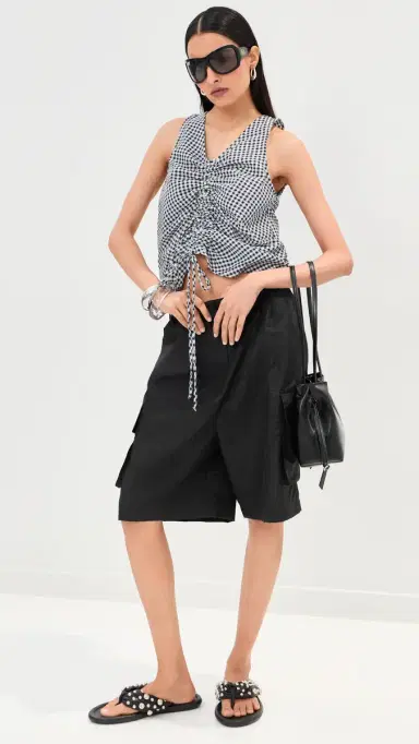 LE BOP Sleeveless Fallon Top Navy Check | Thumbnail 5 LE BOP Sleeveless Fallon Top Navy Check | Thumbnail 5