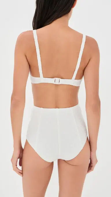 Lisa Marie Fernandez Balconette High Waist Bikini Set White 60s Floral Jacquard | Thumbnail 3 Lisa Marie Fernandez Balconette High Waist Bikini Set White 60s Floral Jacquard | Thumbnail 3