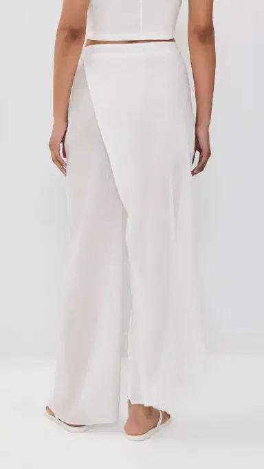 Christopher Esber Draped Skirt Cotton Trousers White | Thumbnail 3 Christopher Esber Draped Skirt Cotton Trousers White | Thumbnail 3