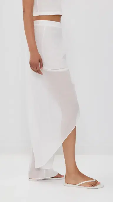 Christopher Esber Draped Skirt Cotton Trousers White | Thumbnail 4 Christopher Esber Draped Skirt Cotton Trousers White | Thumbnail 4