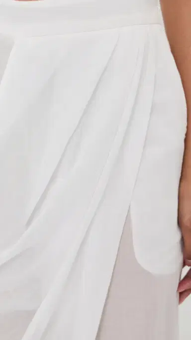 Christopher Esber Draped Skirt Cotton Trousers White | Thumbnail 6 Christopher Esber Draped Skirt Cotton Trousers White | Thumbnail 6
