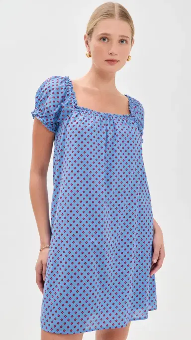 Madewell The Chateau Mini Dress Diamond Foulard Calm Blue | Thumbnail 2 Madewell The Chateau Mini Dress Diamond Foulard Calm Blue | Thumbnail 2
