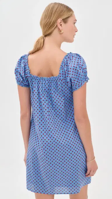 Madewell The Chateau Mini Dress Diamond Foulard Calm Blue | Thumbnail 3 Madewell The Chateau Mini Dress Diamond Foulard Calm Blue | Thumbnail 3