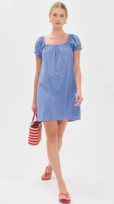 Madewell The Chateau Mini Dress Diamond Foulard Calm Blue | Thumbnail 5 Madewell The Chateau Mini Dress Diamond Foulard Calm Blue | Thumbnail 5