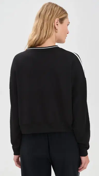 Splits59 Ellie Fleece V Neck Sweatshirt Black/White | Thumbnail 3 Splits59 Ellie Fleece V Neck Sweatshirt Black/White | Thumbnail 3