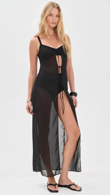 LIONESS Dune Maxi Coverup Dress Noir | Thumbnail 2 LIONESS Dune Maxi Coverup Dress Noir | Thumbnail 2