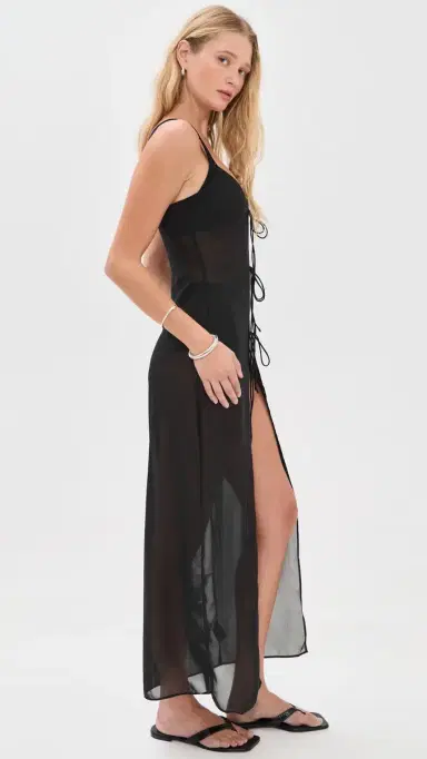 LIONESS Dune Maxi Coverup Dress Noir | Thumbnail 4 LIONESS Dune Maxi Coverup Dress Noir | Thumbnail 4