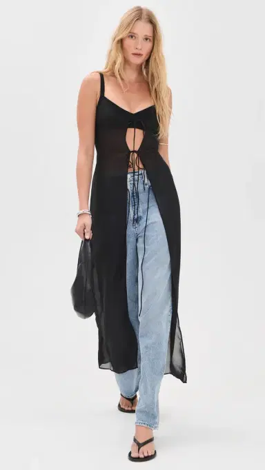 LIONESS Dune Maxi Coverup Dress Noir | Thumbnail 5 LIONESS Dune Maxi Coverup Dress Noir | Thumbnail 5