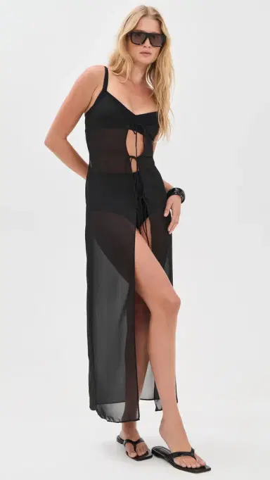 LIONESS Dune Maxi Coverup Dress Noir | Thumbnail 6 LIONESS Dune Maxi Coverup Dress Noir | Thumbnail 6