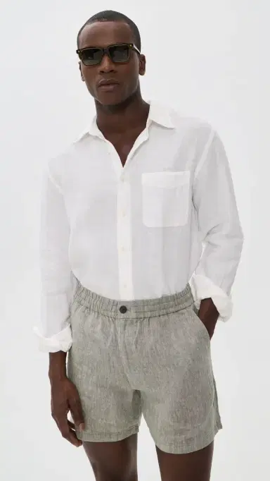 Madewell x hopbop Linen Button Down Shirt White | Thumbnail 2 Madewell x hopbop Linen Button Down Shirt White | Thumbnail 2