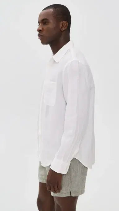 Madewell x hopbop Linen Button Down Shirt White | Thumbnail 4 Madewell x hopbop Linen Button Down Shirt White | Thumbnail 4