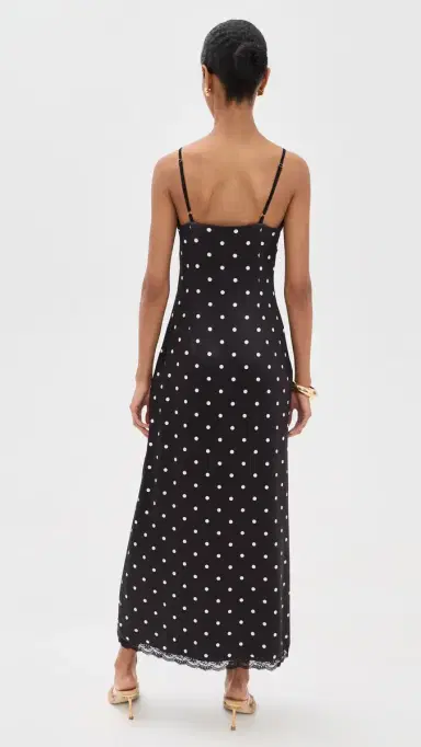 Runaway The Label Emily ace Trim Camisole Midi Dress Black/White Polka | Thumbnail 3 Runaway The Label Emily ace Trim Camisole Midi Dress Black/White Polka | Thumbnail 3