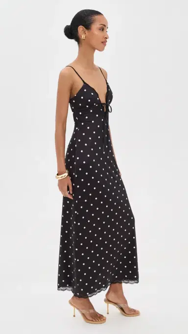 Runaway The Label Emily ace Trim Camisole Midi Dress Black/White Polka | Thumbnail 4 Runaway The Label Emily ace Trim Camisole Midi Dress Black/White Polka | Thumbnail 4