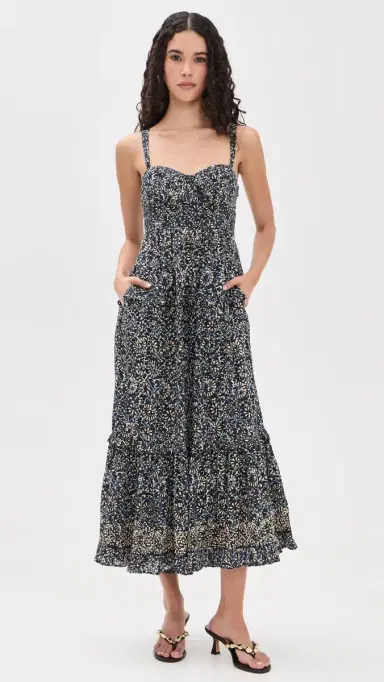 Ulla Johnson Ophelia Sleeveless Cotton Dress Midnight Bloom | Thumbnail 2 Ulla Johnson Ophelia Sleeveless Cotton Dress Midnight Bloom | Thumbnail 2