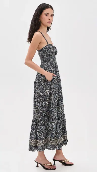 Ulla Johnson Ophelia Sleeveless Cotton Dress Midnight Bloom | Thumbnail 4 Ulla Johnson Ophelia Sleeveless Cotton Dress Midnight Bloom | Thumbnail 4