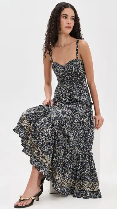 Ulla Johnson Ophelia Sleeveless Cotton Dress Midnight Bloom | Thumbnail 5 Ulla Johnson Ophelia Sleeveless Cotton Dress Midnight Bloom | Thumbnail 5