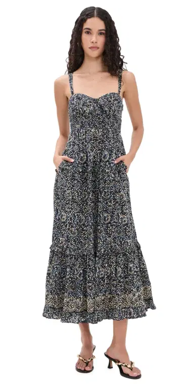 Ulla Johnson Ophelia Sleeveless Cotton Dress Midnight Bloom | Thumbnail 1 Ulla Johnson Ophelia Sleeveless Cotton Dress Midnight Bloom | Thumbnail 1