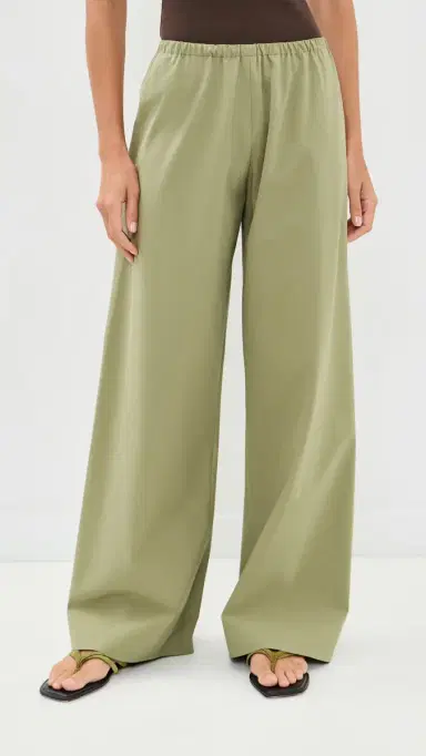 La Ligne Cotton Poplin Colby Pants Olive | Thumbnail 2 La Ligne Cotton Poplin Colby Pants Olive | Thumbnail 2