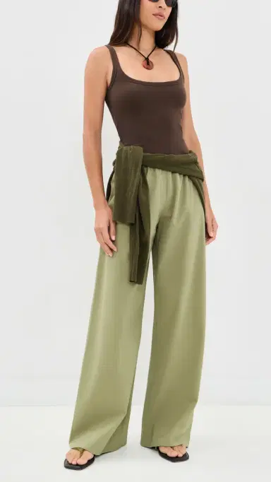 La Ligne Cotton Poplin Colby Pants Olive | Thumbnail 5 La Ligne Cotton Poplin Colby Pants Olive | Thumbnail 5