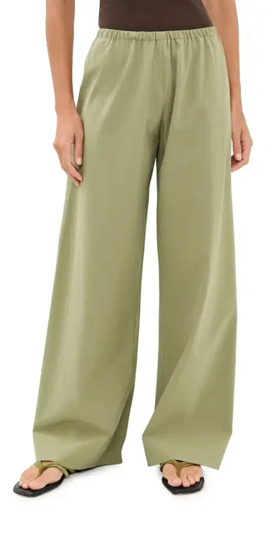 La Ligne Cotton Poplin Colby Pants Olive | Thumbnail 1 La Ligne Cotton Poplin Colby Pants Olive | Thumbnail 1