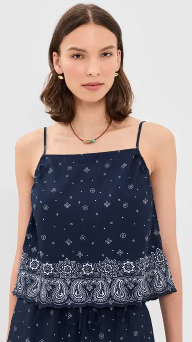 Madewell x Shopbop Spaghetti-Strap A-Line Top Bandana ix White | Thumbnail 2 Madewell x Shopbop Spaghetti-Strap A-Line Top Bandana ix White | Thumbnail 2