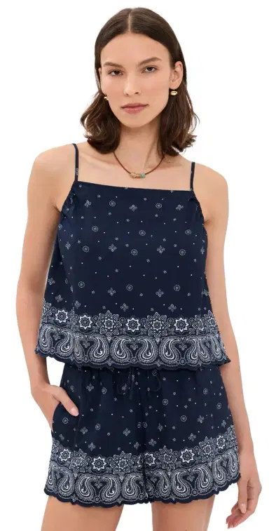 Madewell x Shopbop Spaghetti-Strap A-Line Top Bandana ix White | Thumbnail 1 Madewell x Shopbop Spaghetti-Strap A-Line Top Bandana ix White | Thumbnail 1