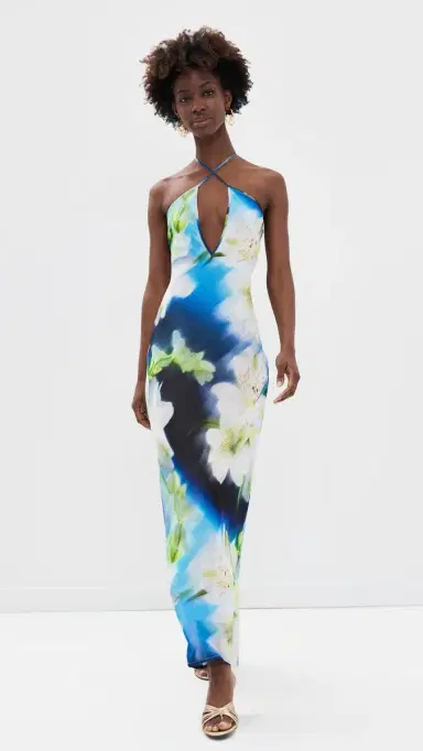 Runaway the Label irae Cross Front Maxi Dress Water Lily Blue | Thumbnail 2 Runaway the Label irae Cross Front Maxi Dress Water Lily Blue | Thumbnail 2