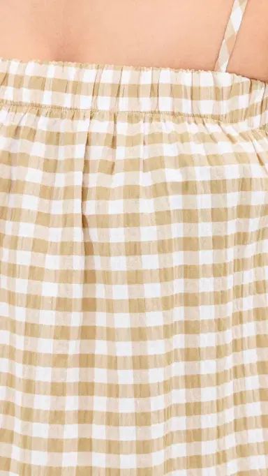 LE BOP Camille Maxi Dress Khaki Check | Thumbnail 6 LE BOP Camille Maxi Dress Khaki Check | Thumbnail 6