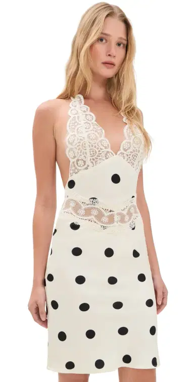 LIONESS Solana Midi Dress Cream Polka | Thumbnail 1 LIONESS Solana Midi Dress Cream Polka | Thumbnail 1