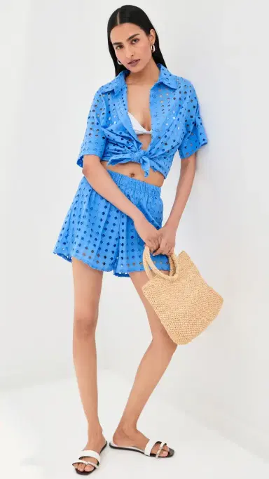 LE BOP eila Button Down Top Marina Blue | Thumbnail 6 LE BOP eila Button Down Top Marina Blue | Thumbnail 6
