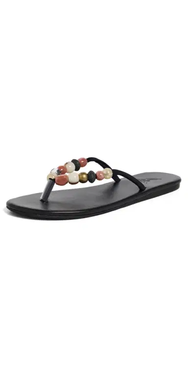 Ancient Greek Sandals Saionara Bead Flip Flops Black 41 | Thumbnail 1 Ancient Greek Sandals Saionara Bead Flip Flops Black 41 | Thumbnail 1