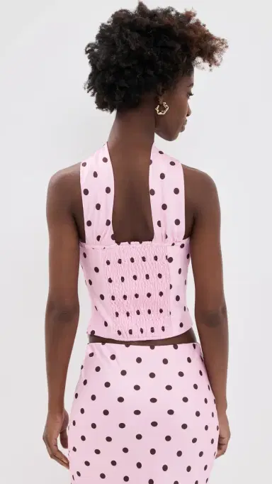Runaway The Label Blaine Reverse Halter Top usk/Choc Polka | Thumbnail 3 Runaway The Label Blaine Reverse Halter Top usk/Choc Polka | Thumbnail 3