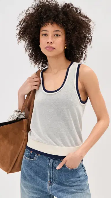 LE BOP Rina Tank Top White/idnight | Thumbnail 2 LE BOP Rina Tank Top White/idnight | Thumbnail 2