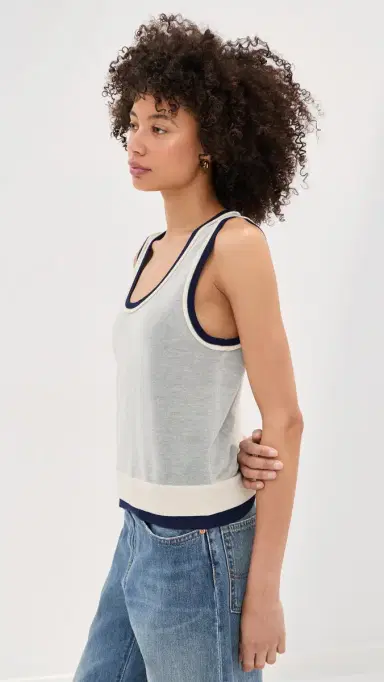LE BOP Rina Tank Top White/idnight | Thumbnail 4 LE BOP Rina Tank Top White/idnight | Thumbnail 4
