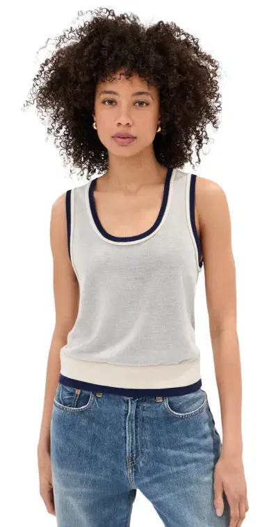 LE BOP Rina Tank Top White/idnight | Thumbnail 1 LE BOP Rina Tank Top White/idnight | Thumbnail 1