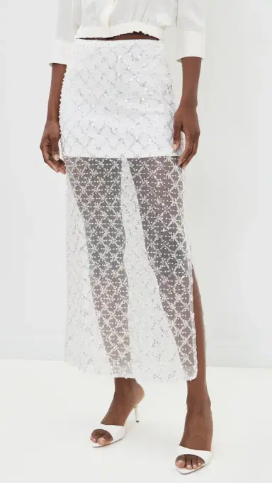 endless rose Embellished esh Maxi Skirt White | Thumbnail 2 endless rose Embellished esh Maxi Skirt White | Thumbnail 2
