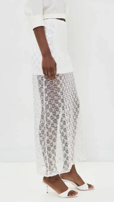 endless rose Embellished esh Maxi Skirt White | Thumbnail 4 endless rose Embellished esh Maxi Skirt White | Thumbnail 4