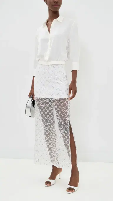 endless rose Embellished esh Maxi Skirt White | Thumbnail 5 endless rose Embellished esh Maxi Skirt White | Thumbnail 5